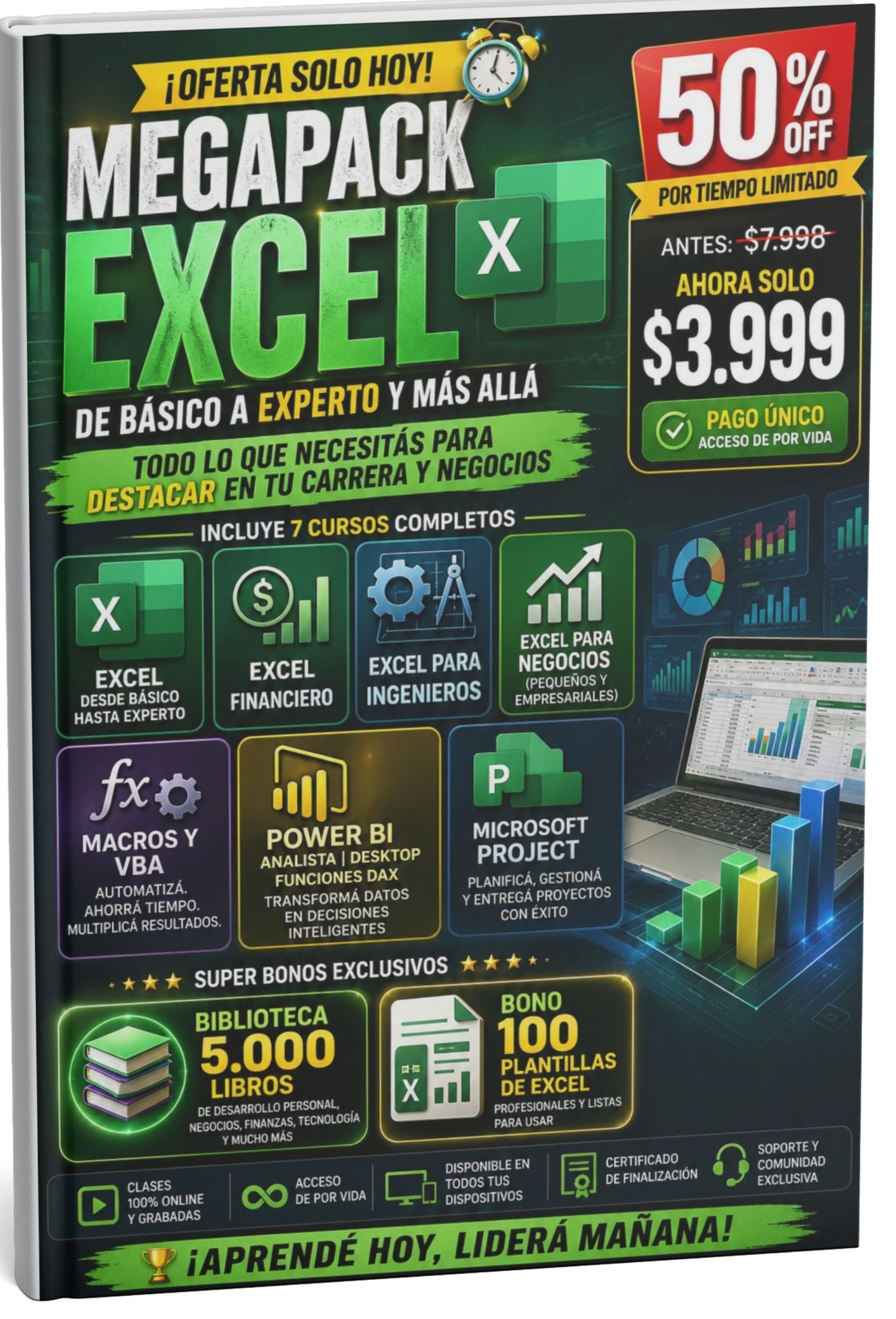 👉 Megapack Excel Completo + Power BI | De 0 a Experto + Macros, VBA y Bonos Exclusivos